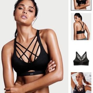 Victoria's Secret Strappy-Back Sports Bra 34B Gray‎